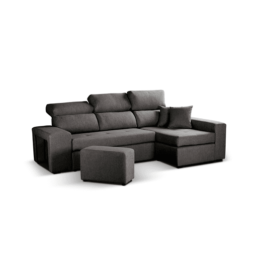 Chaise longue 3 lugares CIRO reversível cor cinza