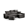 Chaise longue 3 lugares CIRO reversível cor cinza