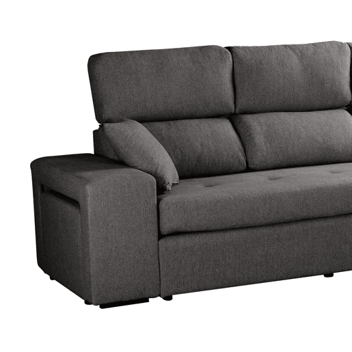 Chaise longue 3 lugares CIRO reversível cor cinza
