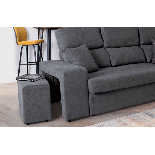 Chaise longue 3 lugares CIRO reversível cor cinza