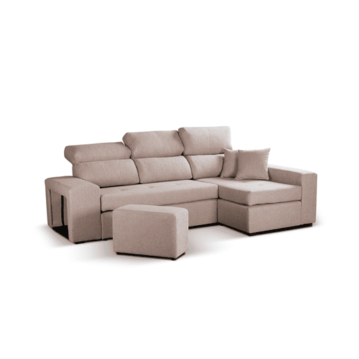 Chaise longue 3 lugares CIRO reversível cor bege