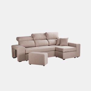 Chaise longue 3 lugares CIRO reversível cor bege