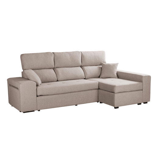 Chaise longue 3 lugares CIRO reversível cor bege