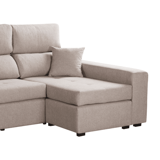 Chaise longue 3 lugares CIRO reversível cor bege