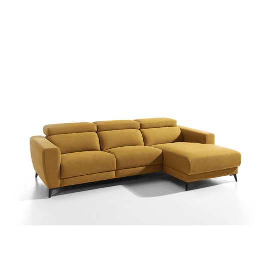 Chaise longue 4 lugares relax elétrico DRAX direito mostarda