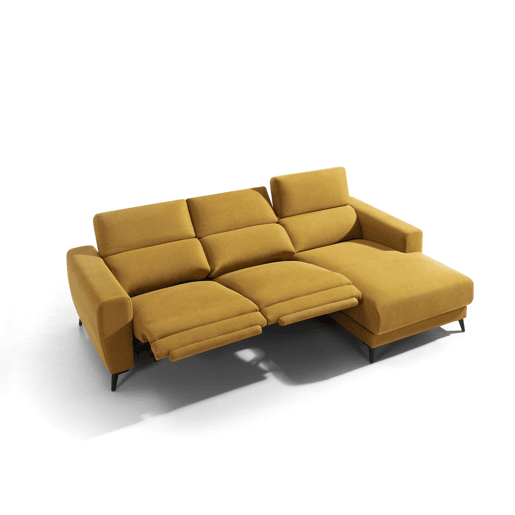 Chaise longue 4 lugares relax elétrico DRAX direito mostarda