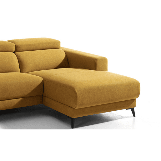 Chaise longue 4 lugares relax elétrico DRAX direito mostarda