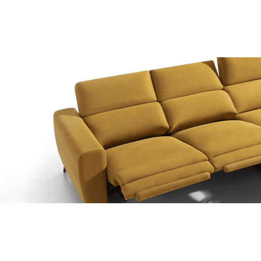 Chaise longue 4 lugares relax elétrico DRAX direito mostarda