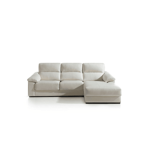 Chaise longue pele WILLY dereita 4 lugares branco