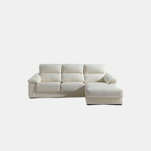 Chaise longue pele WILLY dereita 4 lugares branco