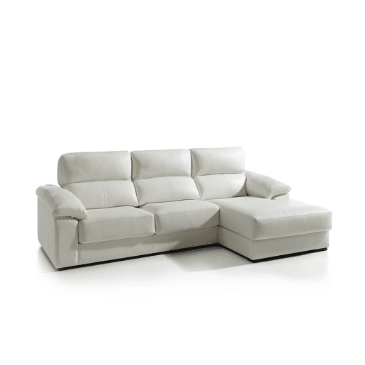 Chaise longue pele WILLY dereita 4 lugares branco
