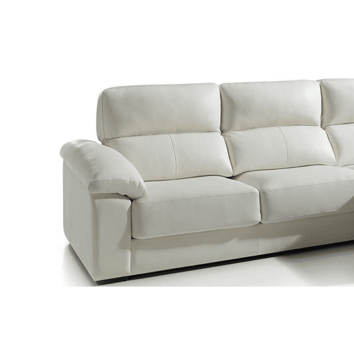 Chaise longue pele WILLY dereita 4 lugares branco