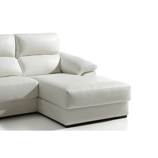 Chaise longue pele WILLY dereita 4 lugares branco