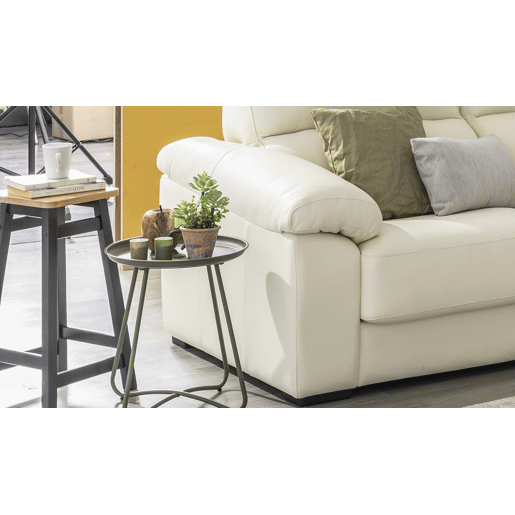 Chaise longue pele WILLY dereita 4 lugares branco