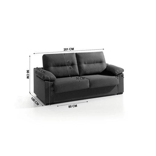 Sofá cama NELLY 3 lugares cinza escuro