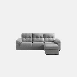 Chaise longue MIA reversível 4 lugares cinza claro