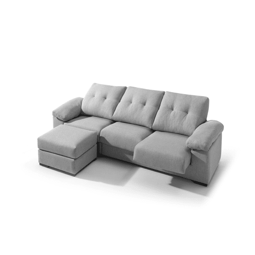 Chaise longue MIA reversível 4 lugares cinza claro