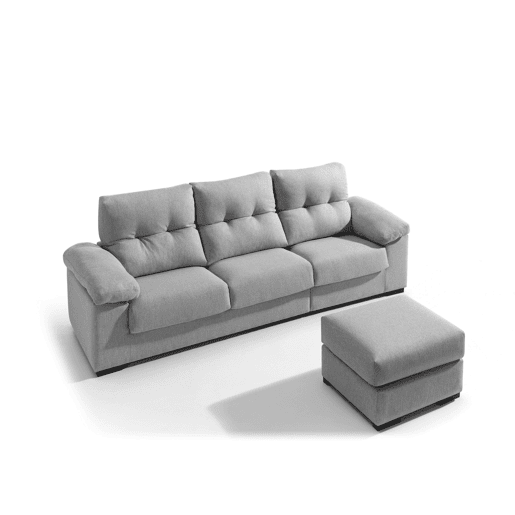 Chaise longue MIA reversível 4 lugares cinza claro