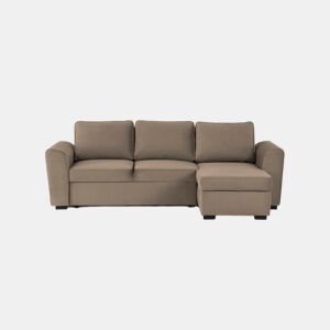 Chaise longue com cama ASTON CLEAN reversível 3 lugares castanho