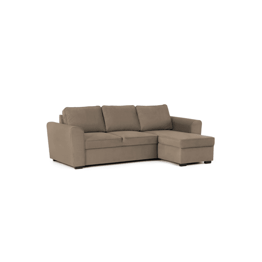 Chaise longue com cama ASTON CLEAN reversível 3 lugares castanho
