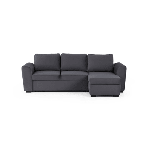 Chaise longue cama ASTON CLEAN reversível 3 lugares cinza escuro