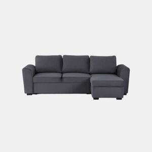 Chaise longue cama ASTON CLEAN reversível 3 lugares cinza escuro