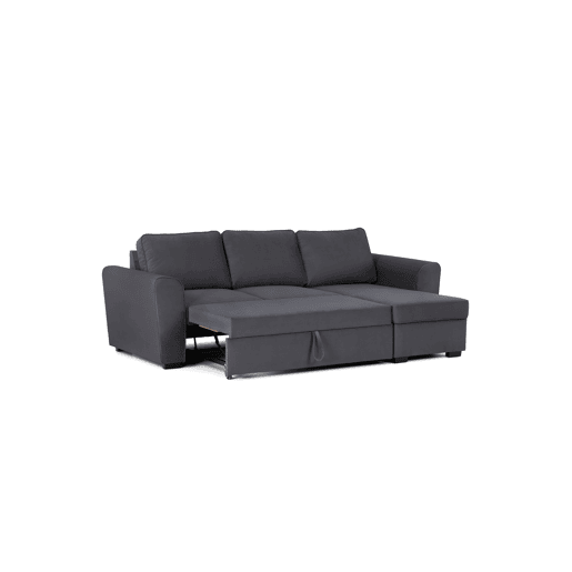 Chaise longue cama ASTON CLEAN reversível 3 lugares cinza escuro