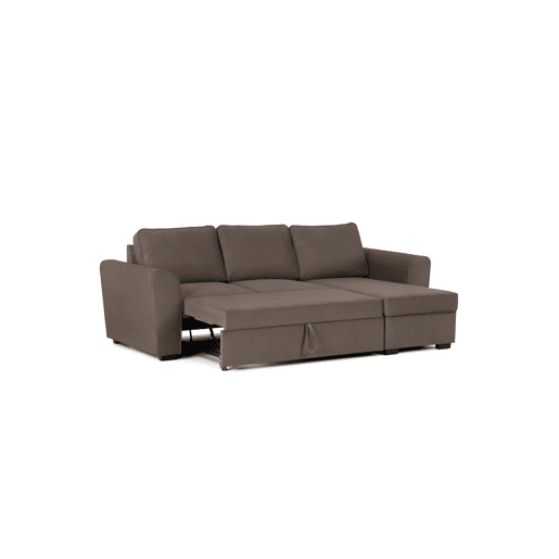 Chaise longue com cama ASTON CLEAN reversível 3 lugares bege