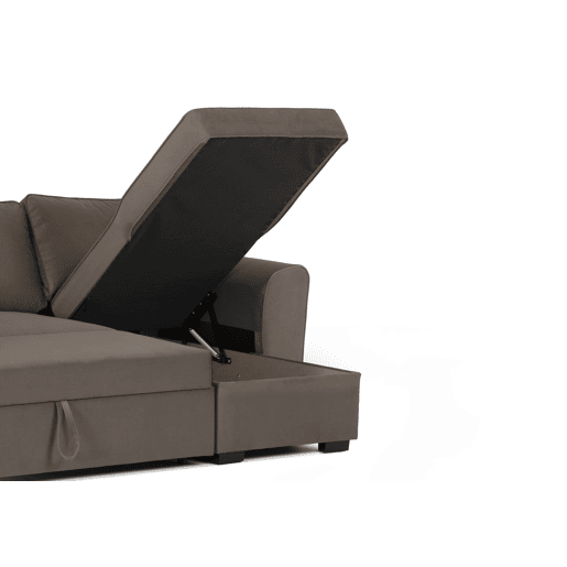 Chaise longue com cama ASTON CLEAN reversível 3 lugares bege