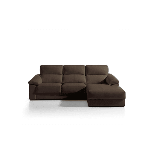 Chaise longue pele WILLY dereita 4 lugares chocolate