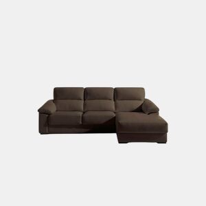 Chaise longue pele WILLY dereita 4 lugares chocolate