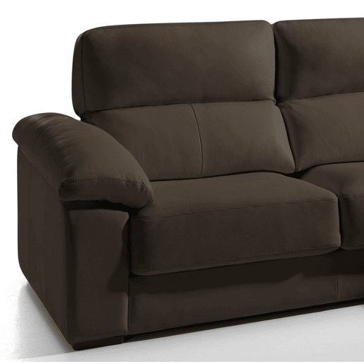 Chaise longue pele WILLY dereita 4 lugares chocolate