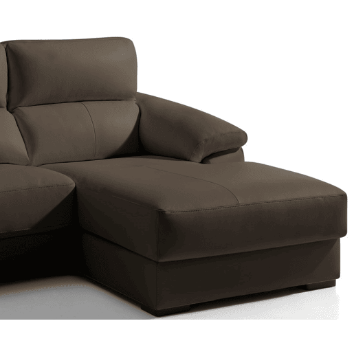 Chaise longue pele WILLY dereita 4 lugares chocolate