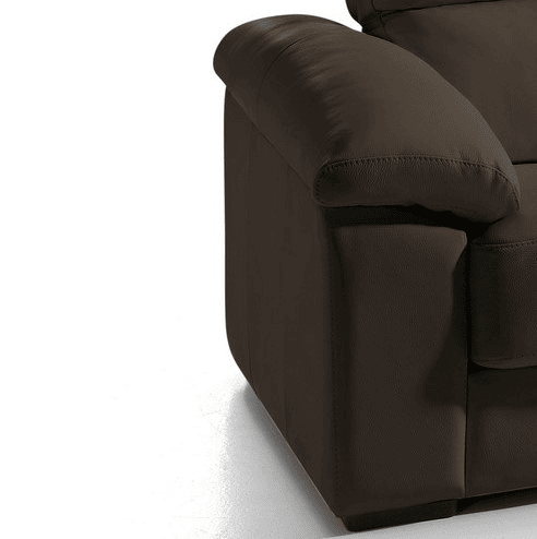 Chaise longue pele WILLY dereita 4 lugares chocolate