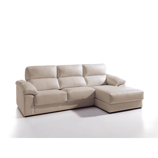 Chaise longue pele WILLY dereita 4 lugares bege
