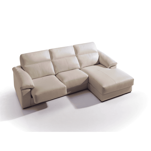 Chaise longue pele WILLY dereita 4 lugares bege
