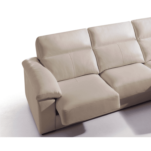 Chaise longue pele WILLY dereita 4 lugares bege