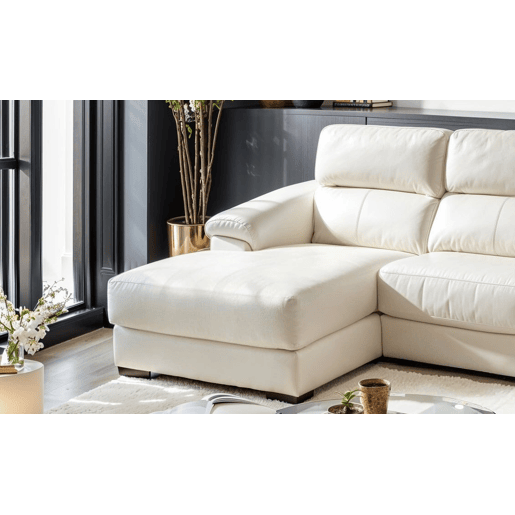 Chaise longue pele WILLY esquerda 4 lugares branco Chaise longue pele WILLY esquerda 4 lugares branco