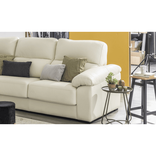 Chaise longue pele WILLY esquerda 4 lugares branco Chaise longue pele WILLY esquerda 4 lugares branco