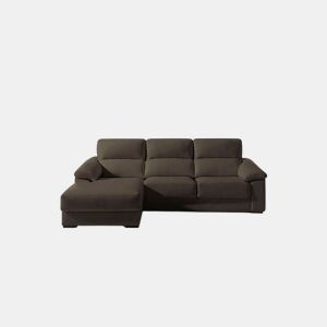 Chaise longue pele WILLY esquerda 4 lugares chocolate