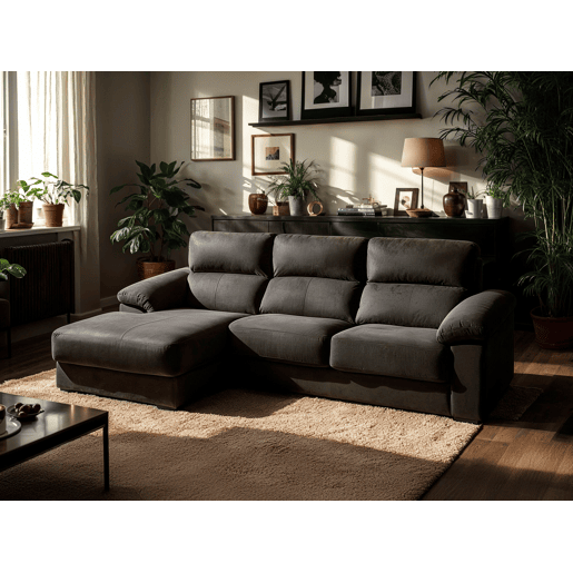 Chaise longue pele WILLY esquerda 4 lugares chocolate Chaise longue pele WILLY esquerda 4 lugares chocolate