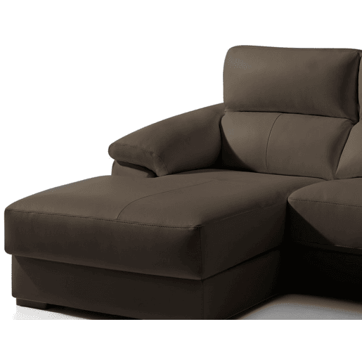 Chaise longue pele WILLY esquerda 4 lugares chocolate Chaise longue pele WILLY esquerda 4 lugares chocolate