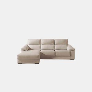 Chaise longue pele WILLY esquerda 4 lugares bege