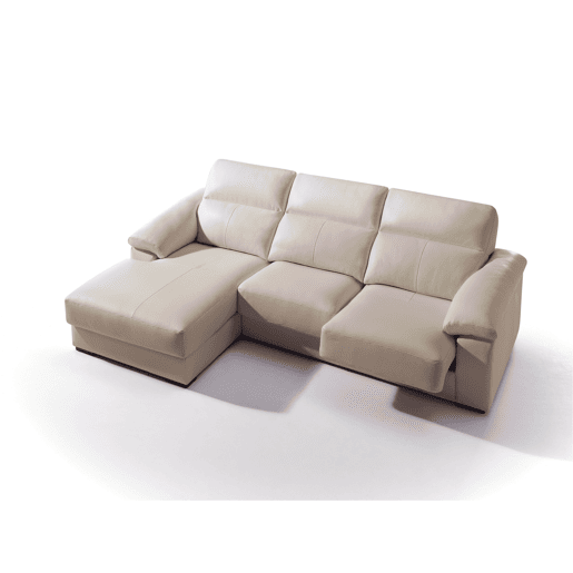 Chaise longue pele WILLY esquerda 4 lugares bege Chaise longue pele WILLY esquerda 4 lugares bege
