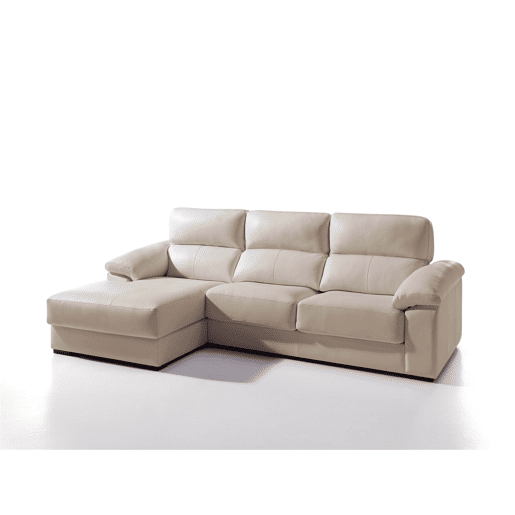 Chaise longue pele WILLY esquerda 4 lugares bege Chaise longue pele WILLY esquerda 4 lugares bege