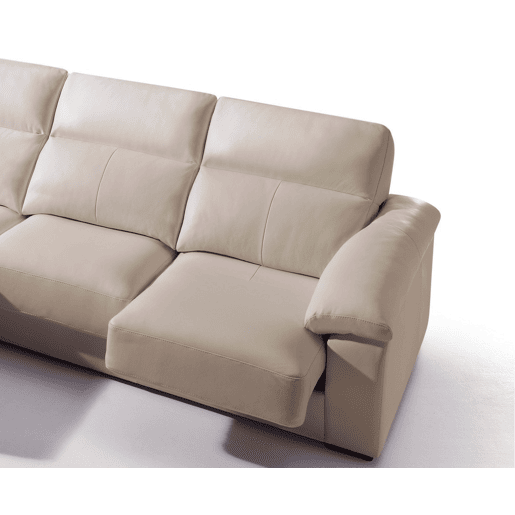 Chaise longue pele WILLY esquerda 4 lugares bege Chaise longue pele WILLY esquerda 4 lugares bege