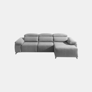 Chaise longue elétrica BALIO lado dereito cor cinza claro