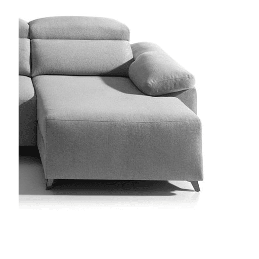 Chaise longue elétrica BALIO lado dereito cor cinza claro