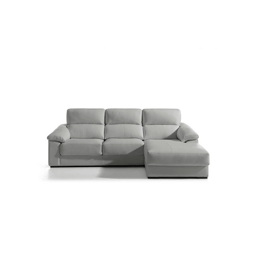 Chaise longue pele WILLY dereita 4 lugares cinza
