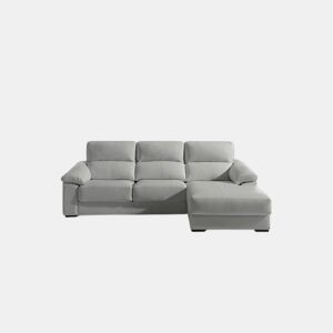 Chaise longue pele WILLY dereita 4 lugares cinza